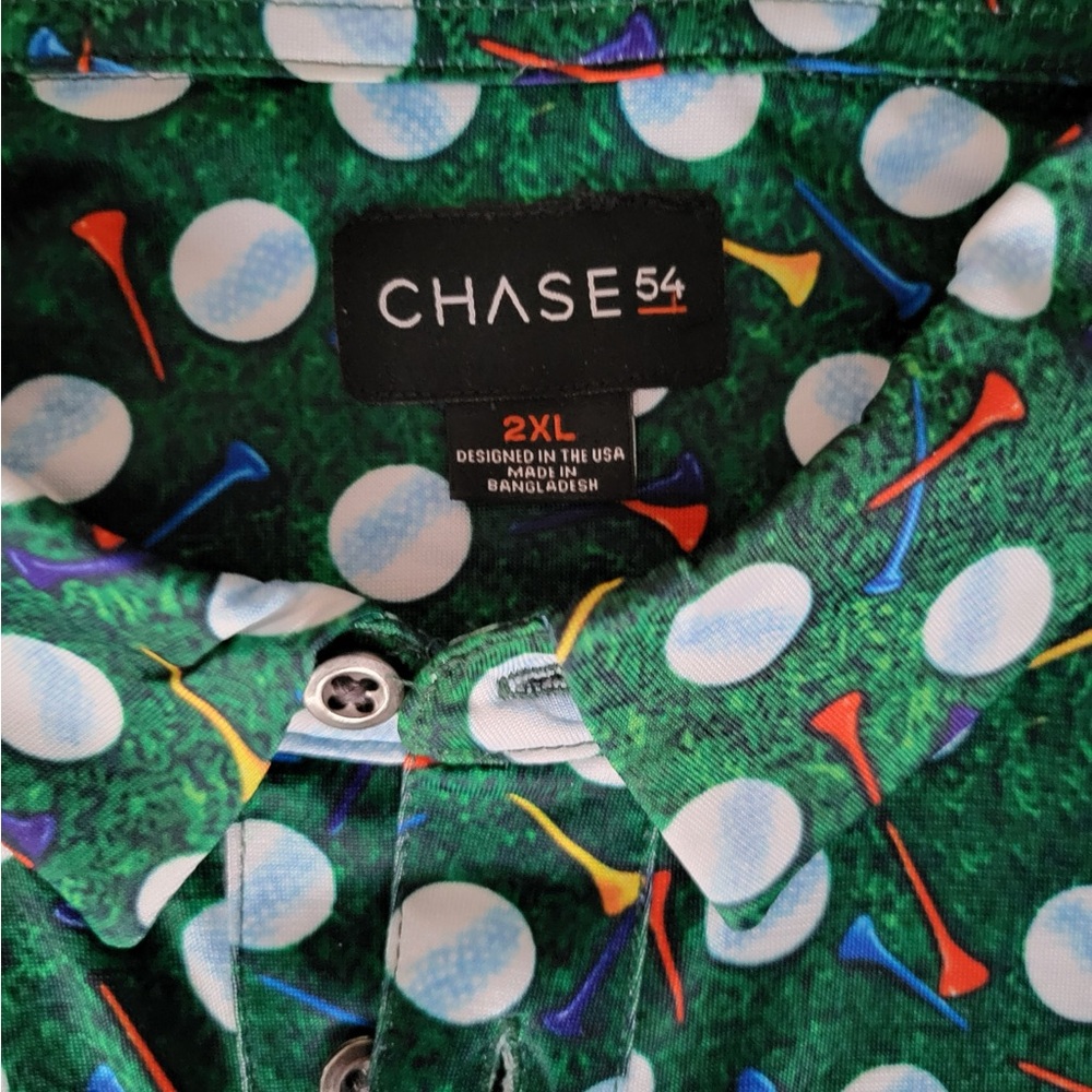 Chase 54 Green Golf Print Polo Shirt